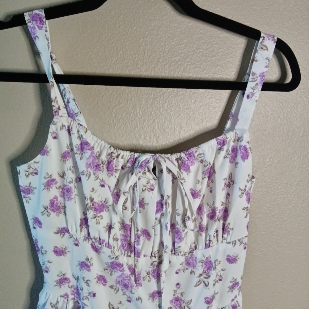 Scarlet Darkness Floral Corset Dress Green Purple Cami Small - Picture 3 of 14